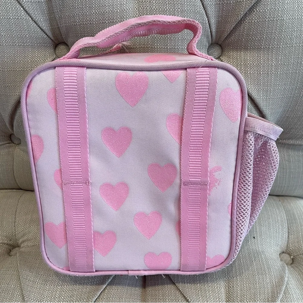 Mackenzie Pink Hearts Glitter Lunch Box